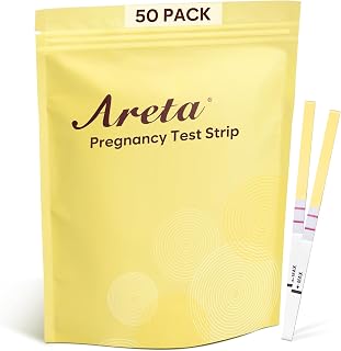 Areta Pregnancy Test Strips: 50-Pack hCG Tests, Highly Accurate and Rapid Results for Early Detection The Day After Your Missed Period
