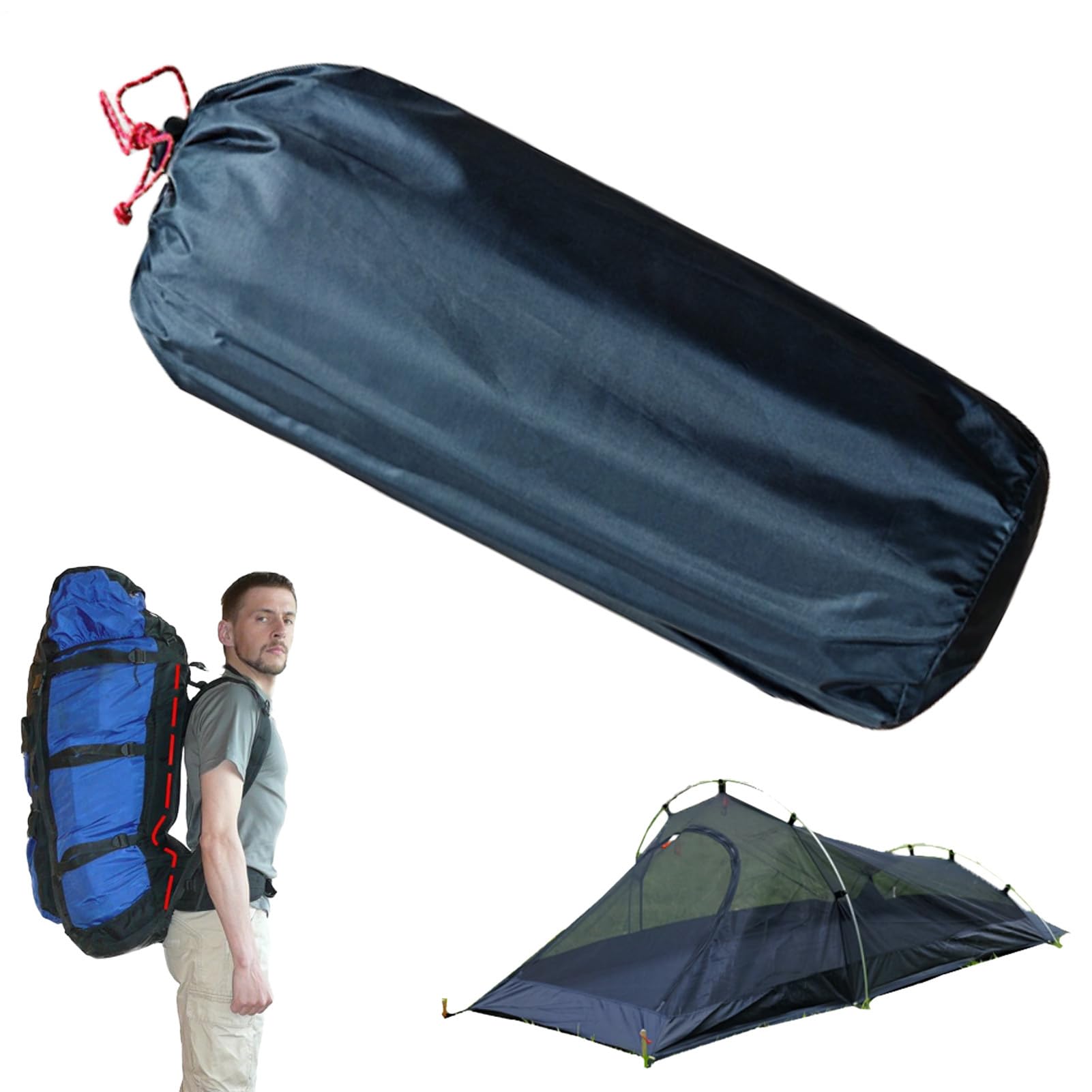 Tienda De Mochila De Senderismo 1 - Refugio De Malla Transpirable | Equipo De Camping De Viento | Tienda De Senderismo Compacta Impermeable para Aventura De Montaña De Viaje De Viaje De Plei