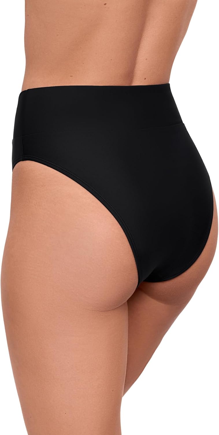 Sports Illustrated Womens Wide Band High Leg High Waist Bikini Bottom - Image 3
