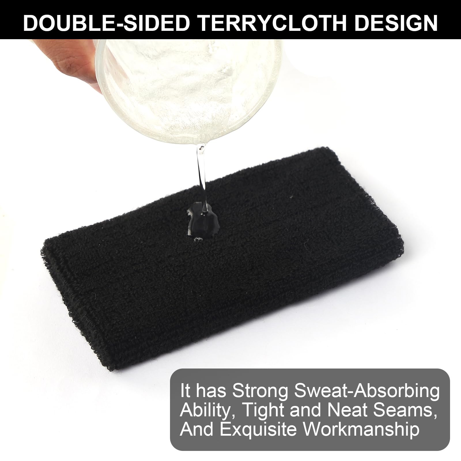 8 Stück Schweißbänder Baumwolle - Sport Armband Für Tennis, Basketball, Fitness & Outdoor