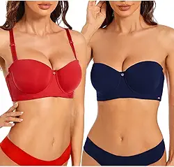 Sutiã feminino Balconette Push Up sem alças com aro Demi Smoothing Touch camiseta sutiã alças conversíveis 2 peças