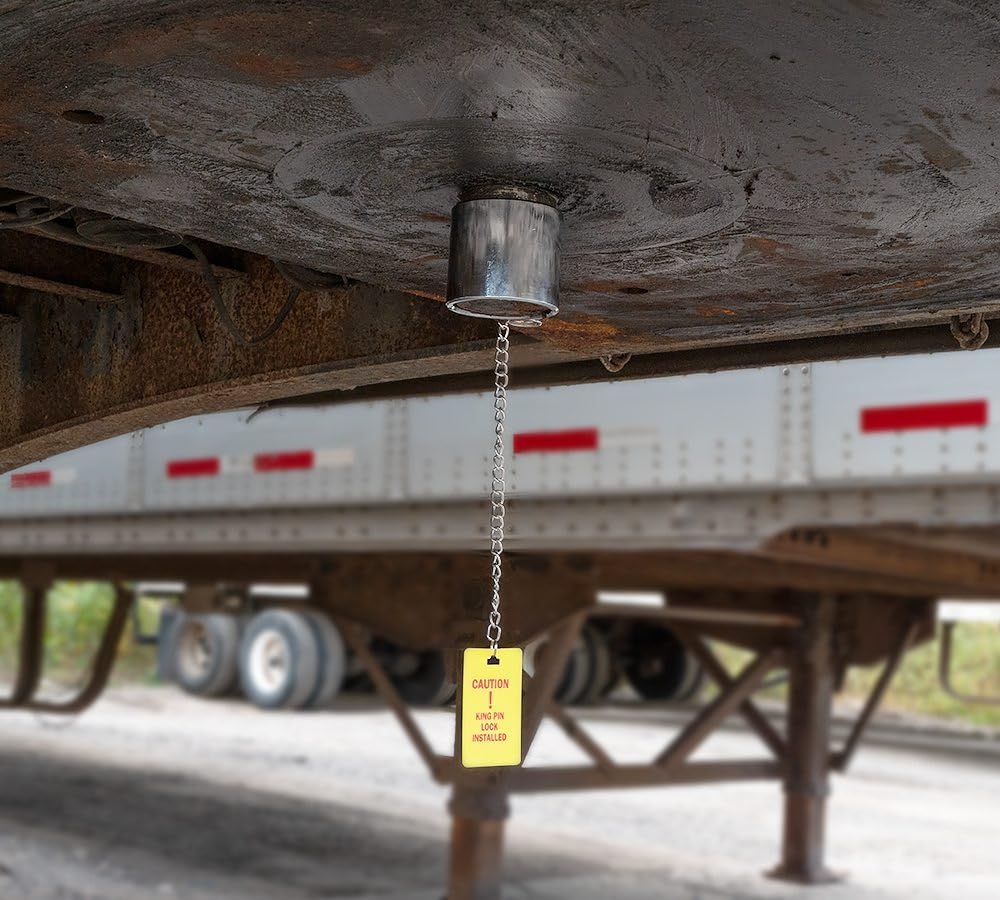 Mytee Products Heavy Duty Chrome King Pin Lock with 2 Unique Keys | Trailer Hitch Lock Works with RV 5th Wheel Keyed Unique