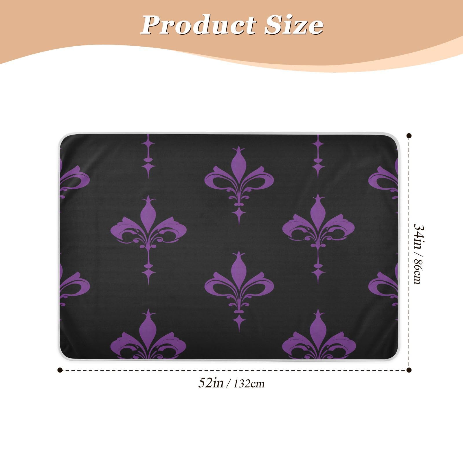 BOESI Graffiti Mardi Gras Logo Pattern Waterproof Pads for Bedwetting and Incontinence, Reusable Pads, Reusable Diaper Pads for Bed, Sofa, Travel