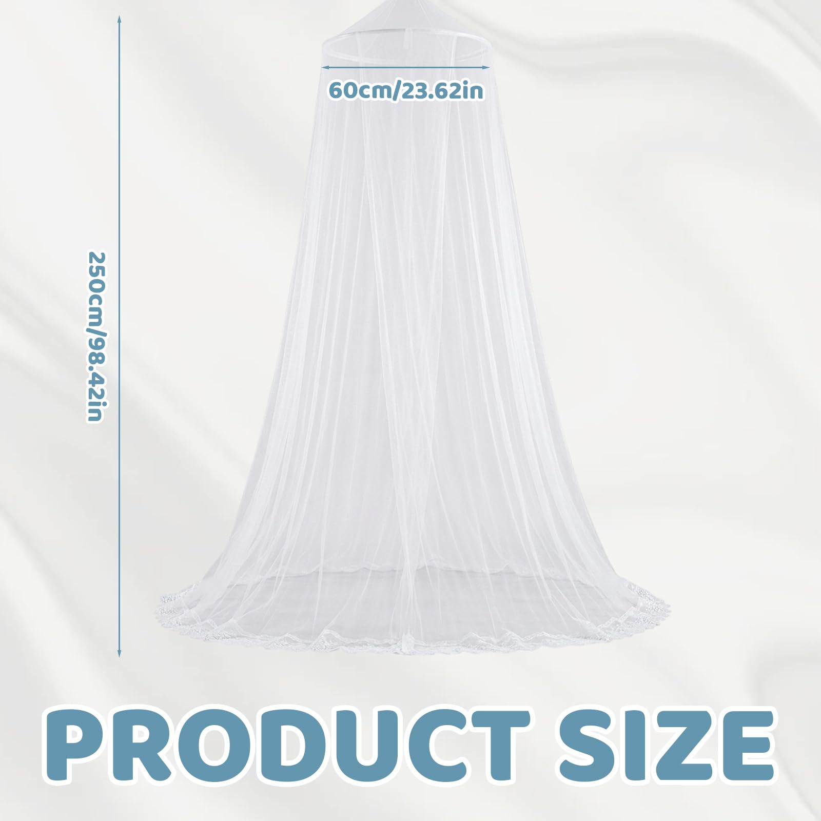 Travel Mosquito Net, Mosquito Net for Bed, Portable Bed Canopy for Double Bed, Lightweight Round Mosquito Net for Travel and Home Use — view 2