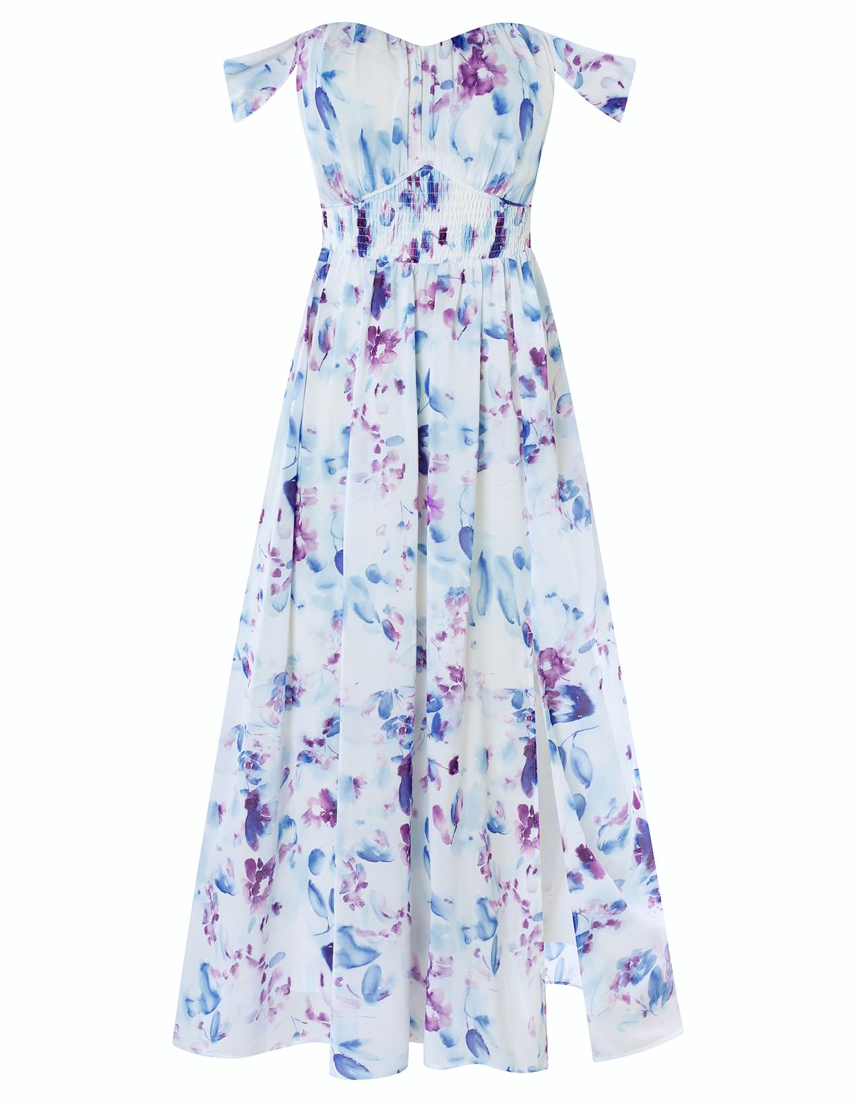 GRACE KARIN 2026 Women's Summer Floral Wedding Guest Dress,Beach Flowy A Line Maxi Off Shoulder Bridesmaid Dresses