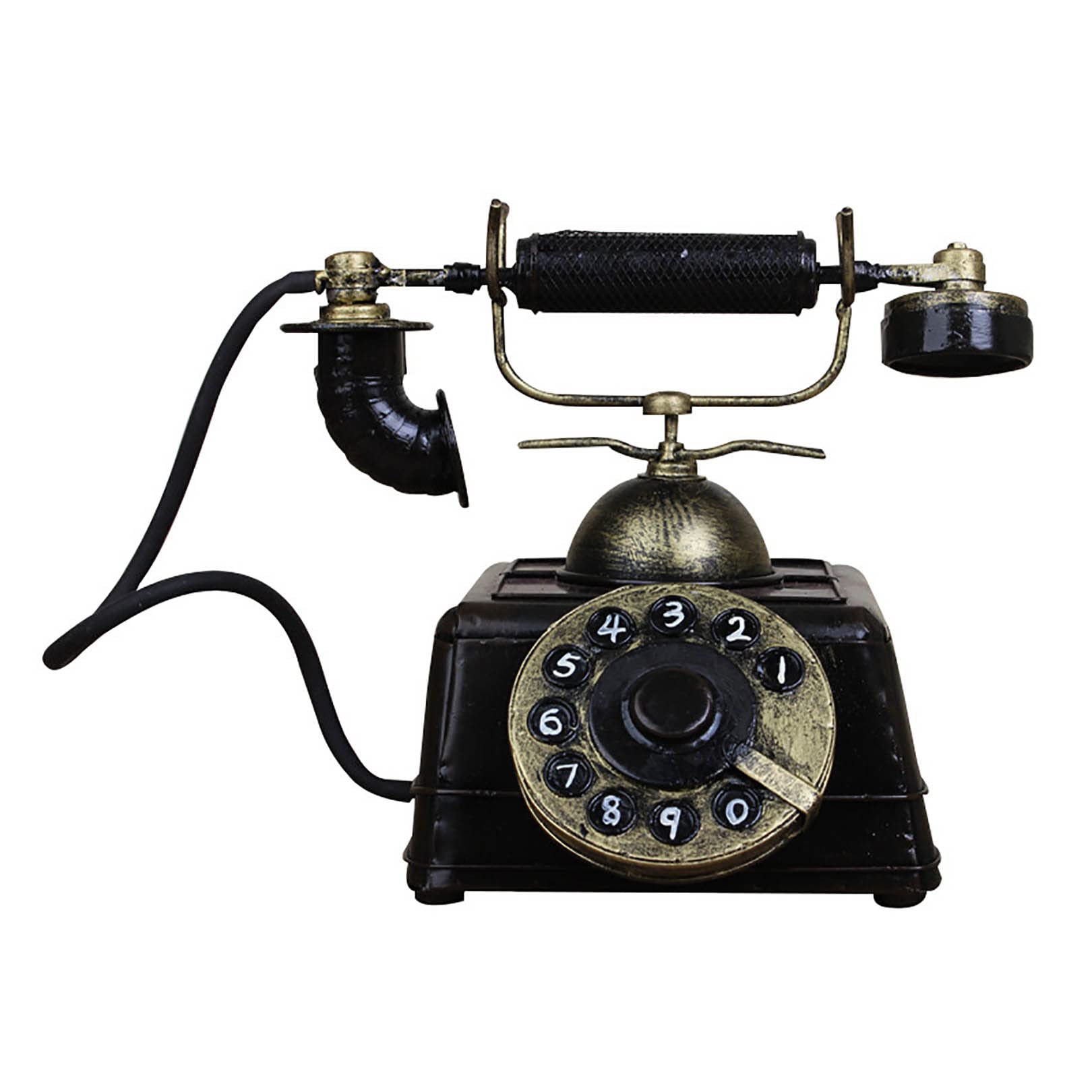 Téléphone antique en métal pour une décoration rétro haut de gamme