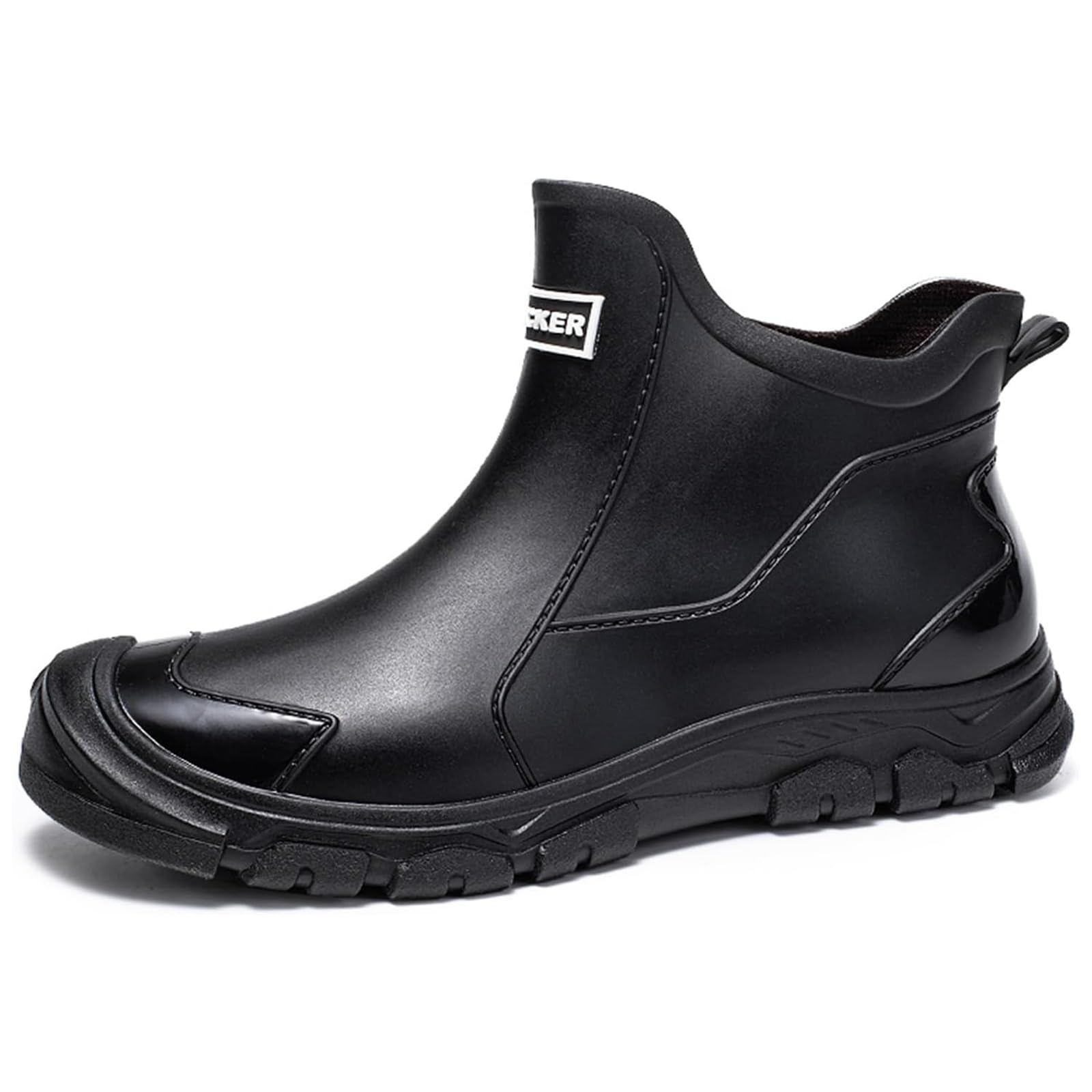 Gugifcto Gummistiefel Herren,Gummistiefel Damen Kurze,Halbhoch Stylische Boots Wasserdicht rutschfest Geeignet Regentag Rutschiger Boden Gartenschuhe Black39EU