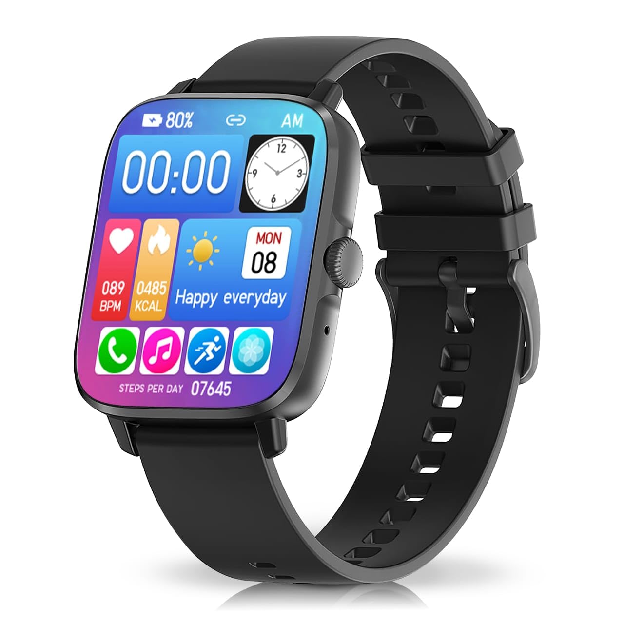 Smart Watch for Men, DT102, Fitness Tracker Technology, Multiple sport modes, Dual Bluetooth 5.0, Smart Watch to Monitor Blood Oxygen, Heart Rate, Smart fitness Watch for Men 1 Year Warranty