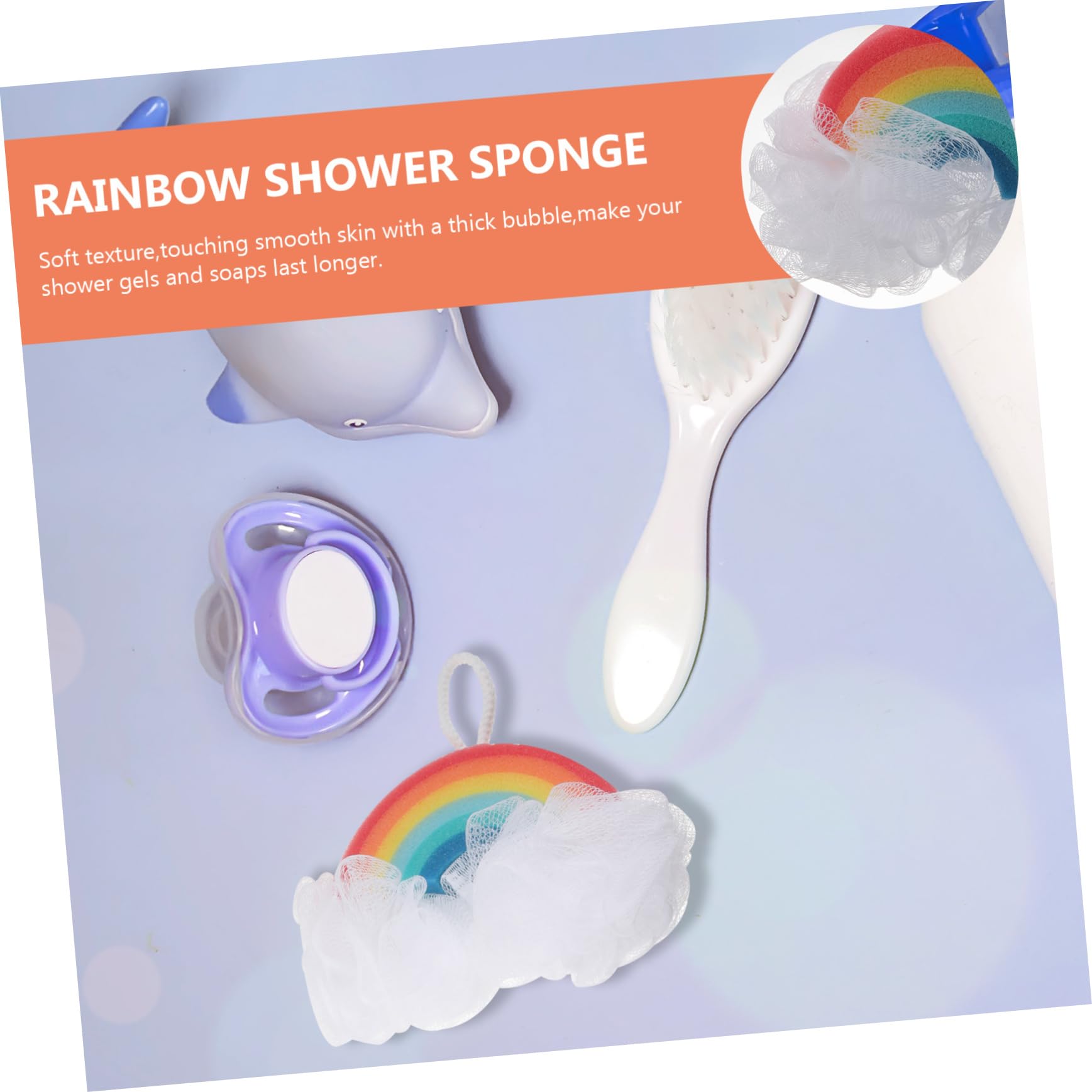 Spugna da Bagno per Bambini Arcobaleno, 2 Pezzi, Delicata
