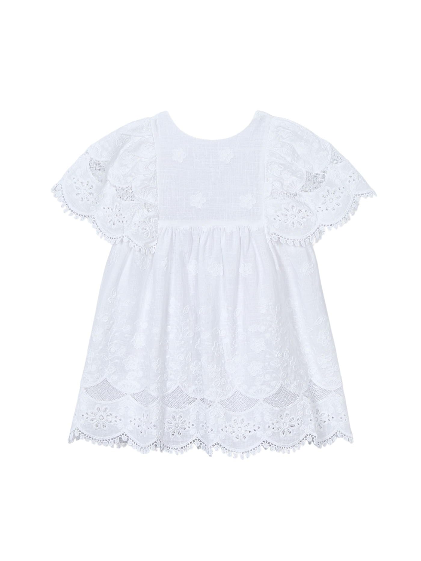 Mayoral Vestido Algodon Bordado para niña Blanco