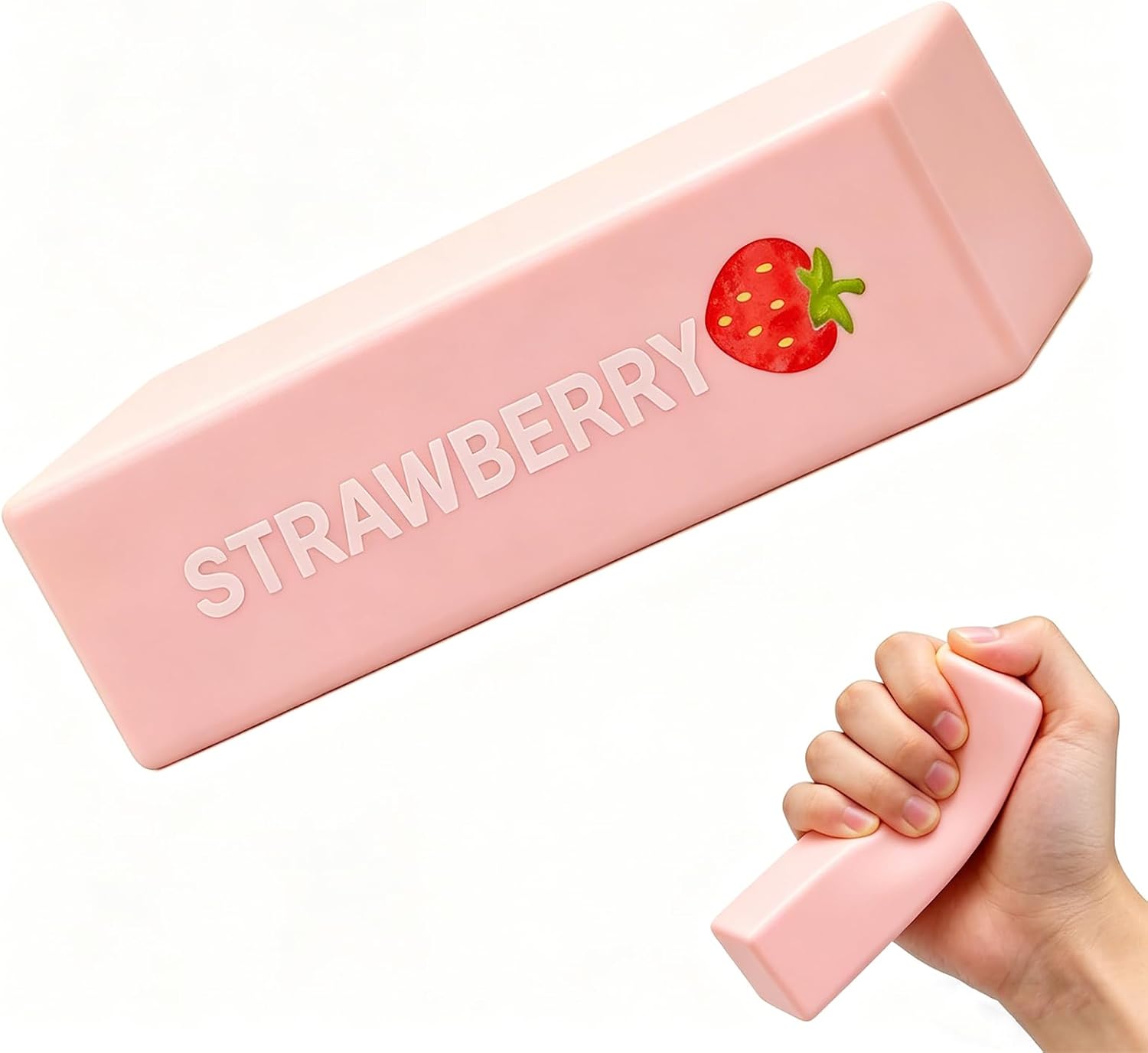 Butter Squishy, Butter Slow Rising Squishy, Butter Stick Squeeze Balls for Stress Relief, Soft Pressure Sensory for Adults, Squeeze Toys (1Pc, Strawberry Stick)