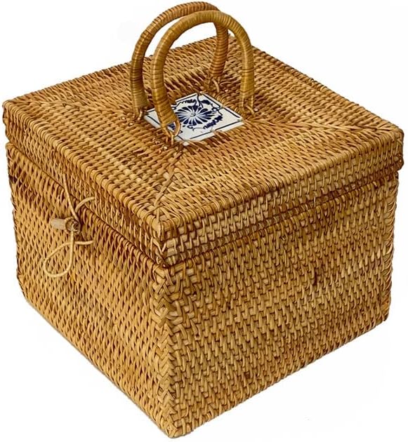 1 Pack Autumn Rattan Handmade Woven Ornaments Household Rattan Woven Cosmetics Portable Storage Ornaments Accessories Sorting Basket