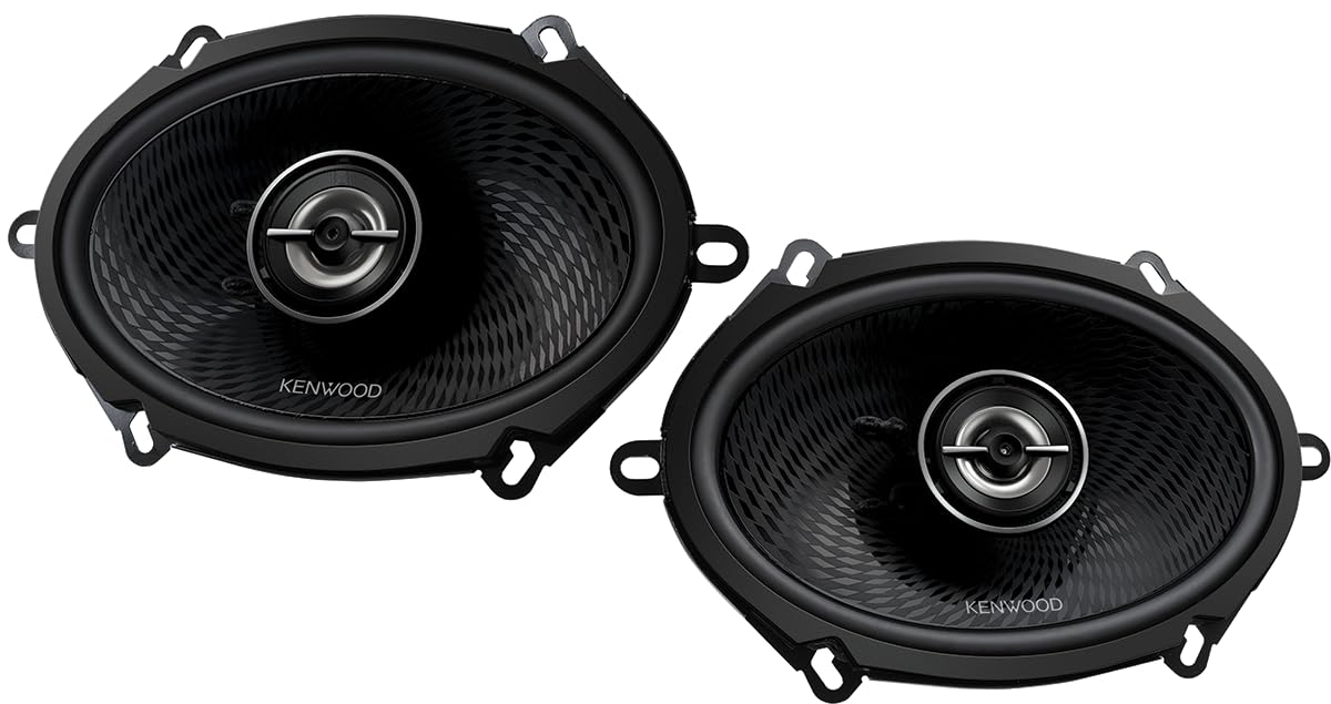 Kenwood KFC-PS5797C Altoparlanti coassiali 5"x7" 2 Vie, 320W Peak/80W RMS, woofer Diamond Array, Tweeter 30 mm al neodimio, Sound Field Enhancer & Acoustic Harmonizer – Nero