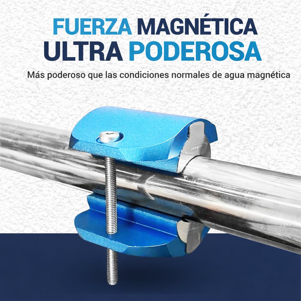 Descalcificador de agua magnético 15.000 Gauss - Imán ablandador de agua profesional - descalcificador de agua - Azul - Anti Lime