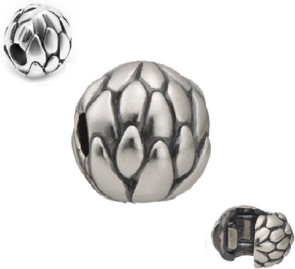 Authentic Highest Quality EvesErose Silver "Lotus Flower" Clip On Bead Sterling Charm Fits Pandora & Similar Bracelets