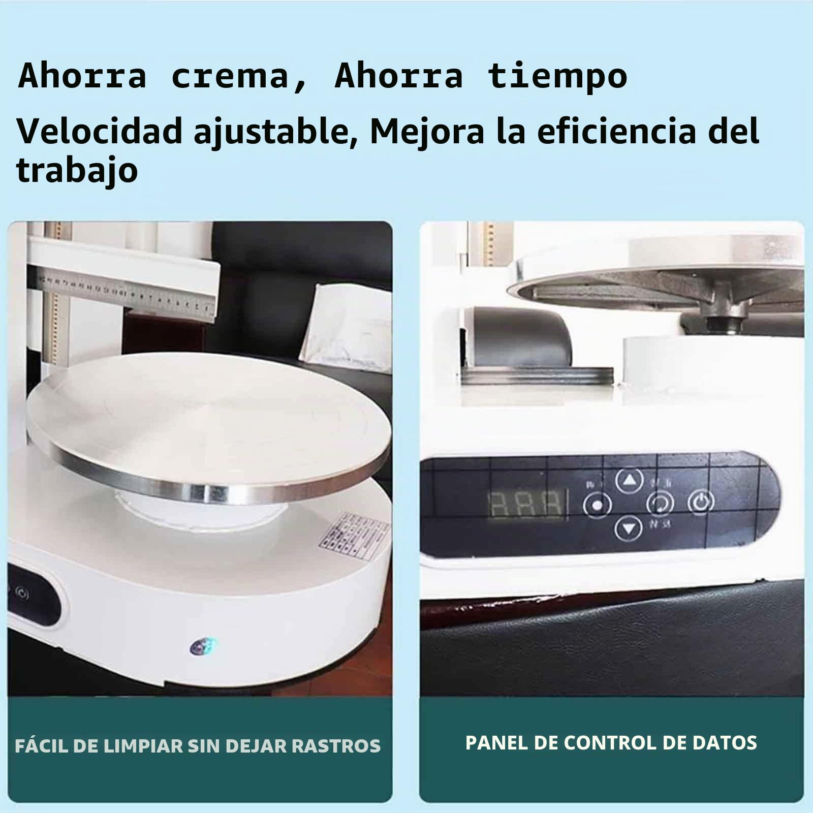 Máquina Automática Formación Hielo para Tartas Cumpleaños, Máquina Alisadora, Esparcidor Decoración Crema, Raspador Tartas Ajustable 4 a 12 Pulgadas,White