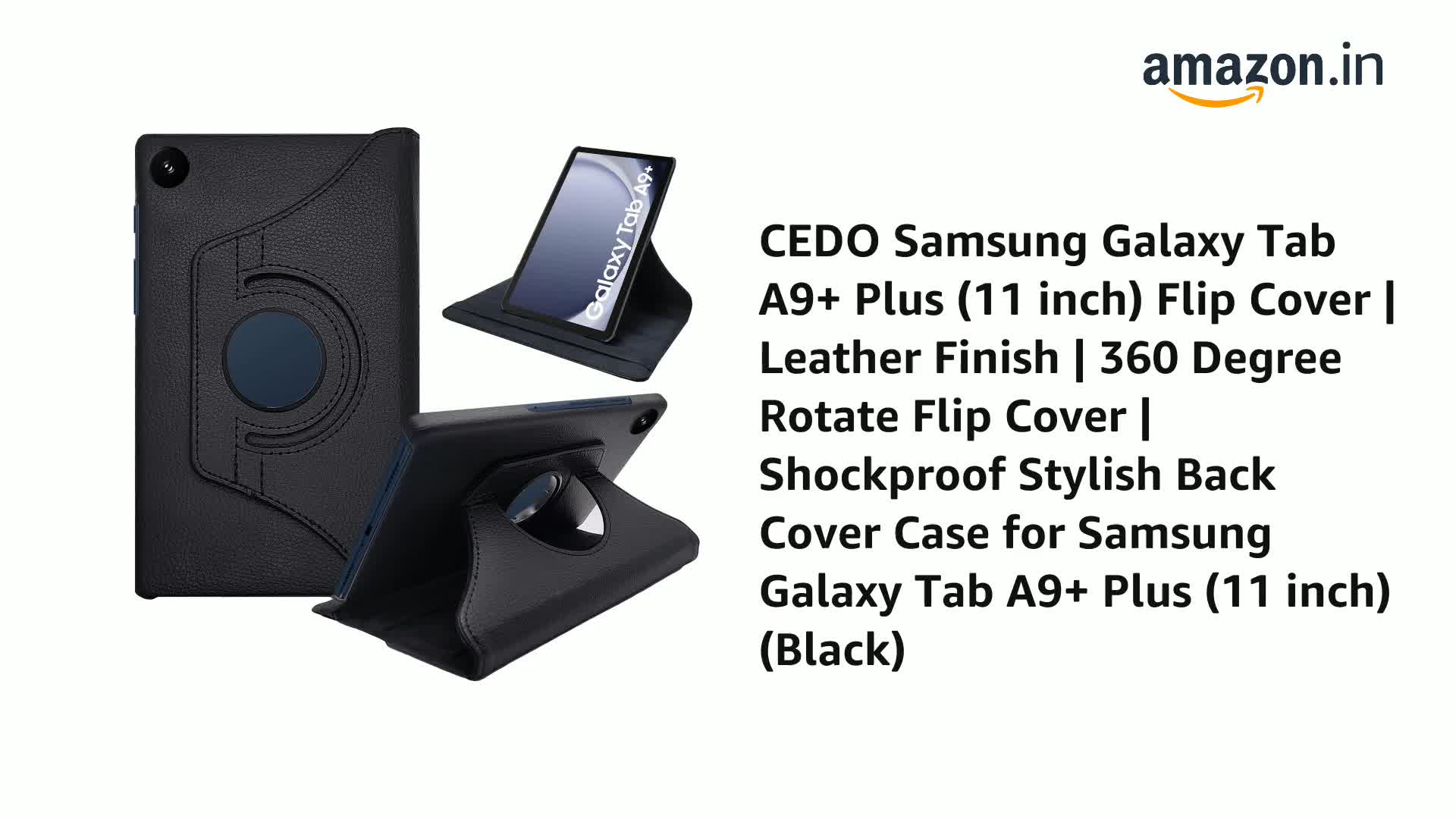 CEDO Samsung Tab A9+ Plus (11 inch) Flip Cover | Leather Finish