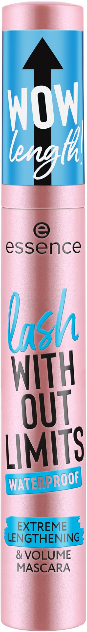 essence Wodoodporna maskara wydłużająca i pogrubiająca do rzęs lash WITHOUT LIMITS WATERPROOF EXTREME LENGTHENING & VOLUME, długotrwały, zwiększenie objętości, intensywnie czarny, wydłużanie (13ml)
