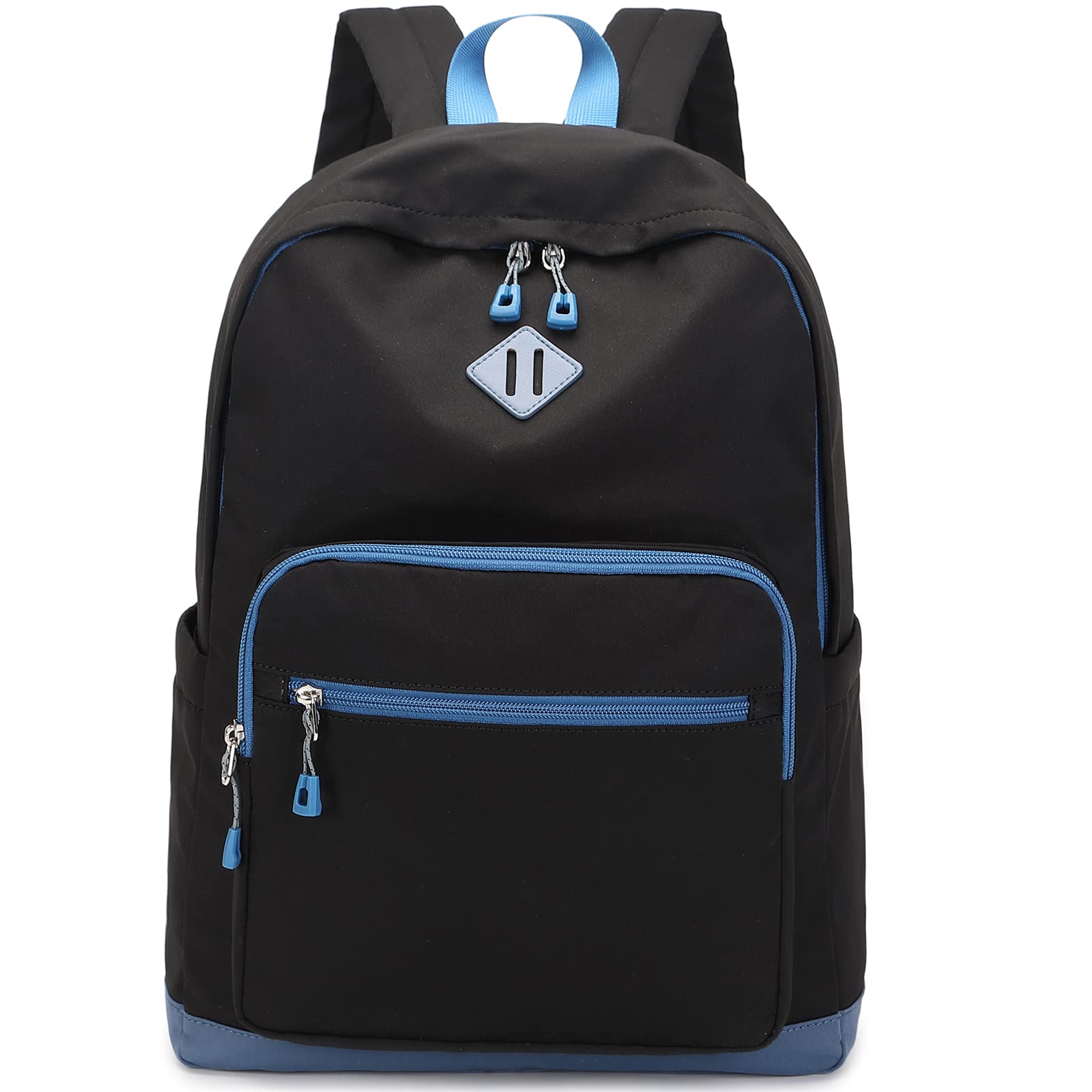 Lohol Classic Backpack for Girls Boys Teens, Lightweight Bookbag for School Travel College (Balck/Blue)