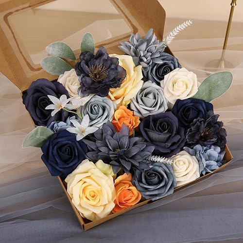 Miniatura 6 de Flores artificiales de dalia morada, flores falsas para centros de mesa de boda, flores de seda, ramo de novia, flores lilas de lavanda para