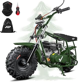 FRP GMB100 Performance 99CC 4-Stroke Mini Dirt Bike - Upgraded Hydraulic Brakes & Front Suspension Fork, 28MPH Off-Road Mini Bike with LED Headlight, Anti-Slip Seat, Supports 220LBS (Green)