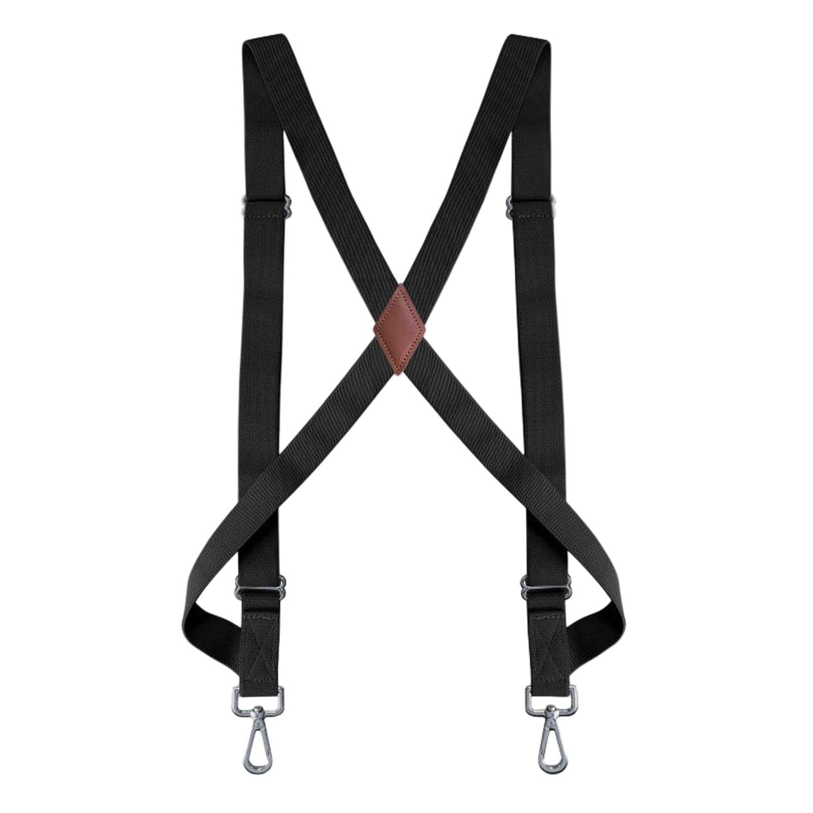 Tirantes elásticos en forma de X para hombre y mujer, con gancho ajustable, color negro