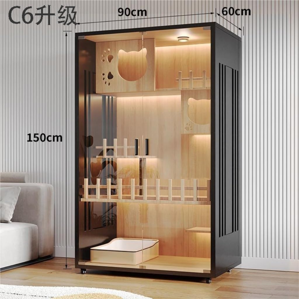 猫の家 無垢材スタイルの猫ケージ猫ヴィラホーム屋内特大猫ハウス