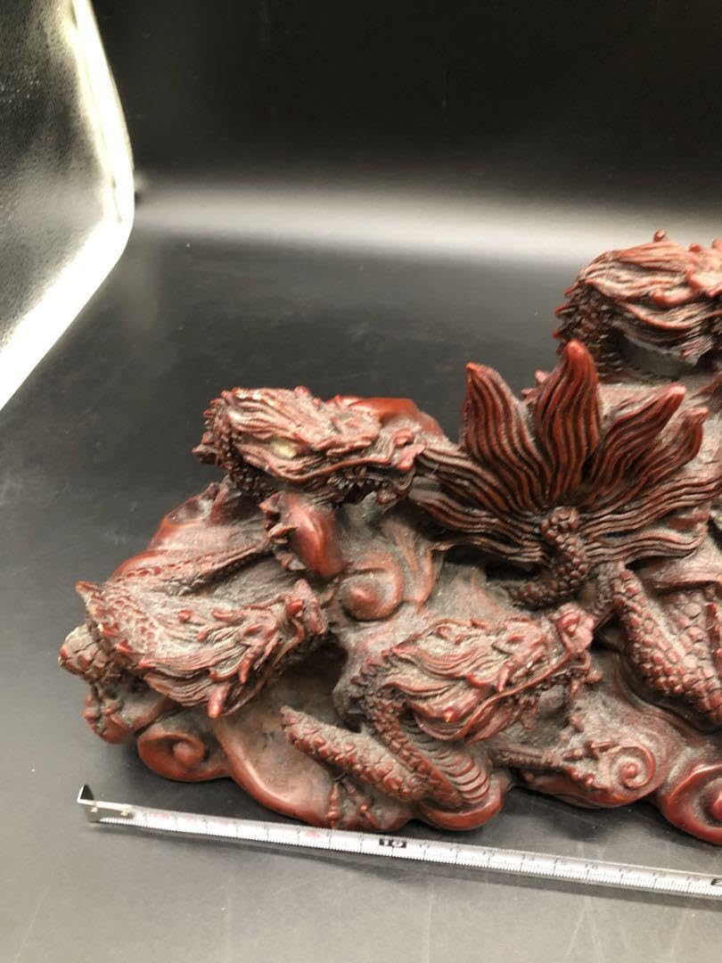 Amazon.co.jp: 中国美術 龍 赤石 置物 彫刻 工芸品 古美術 石製