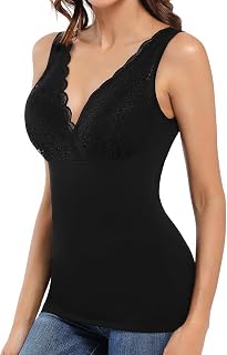 JOYSHAPER Womens Thermal Underwear Tops Fleece Lined Cami Tank Top Vest Warm Winter Basic Camisole