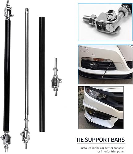 Miniatura 2 de Varillas divisoras universales de 8 a 11 pulgadas, varillas de soporte de labio frontal negras ajustables (2 unidades)