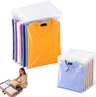 20 Pcs Ziplock Bags, 40X30cm+30X20 Large Travel Clothes Storage Bags Reusable Clear Storage Bags with Zip Lock Seal Bag Waterproof Luggage Organiser for Clothes Shoes Cosmetics Offices Supplies
