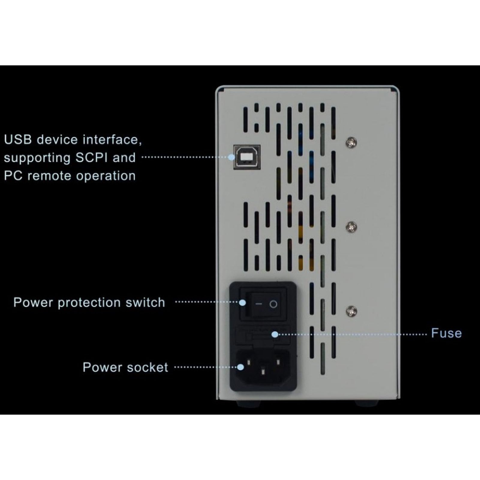 Socobeta Alimentatore CC Programmabile Alimentatore da Banco Regolabile 60 V 5 A 150 W con Design Senza Ventola per Test Elettronici (Spina europea)