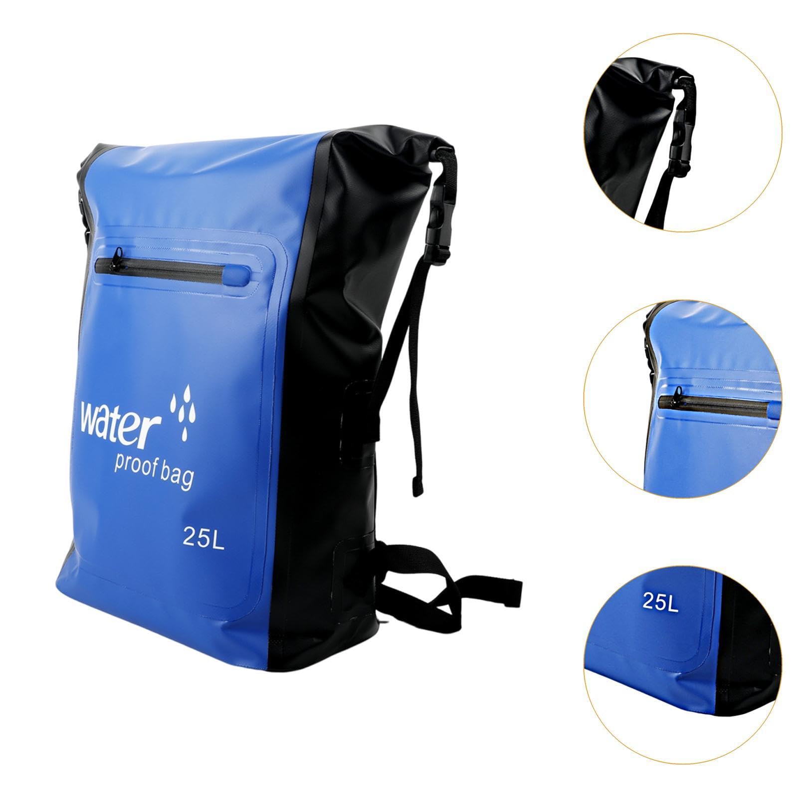 Wasserdichter Rucksack, 25 Liter, Wasserdichter Packsack mit Großem Stauraum für Schwimmen, Reisen, Wandern Und Outdoor Abenteuer, Blau