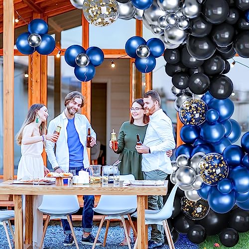 Metallic Blue and Black Balloon Arch Garland Kit-Metallic Silver Balloon Gold Sequin Balloon 122Pcs for Birthday,Gender Reveal,Baby Shower,Graduation,Easter Party Decoration. by deiiom - Image 5