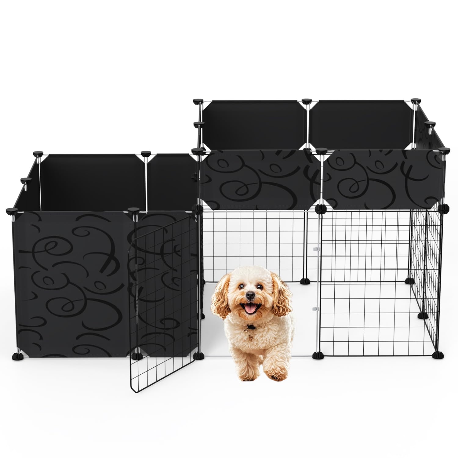 Dog Playpen Dog Cage Fence with Lid Dog Playpen for Garden, Easy Assembly for Dog, Cat, Puppy, Rabbit, Chicken
