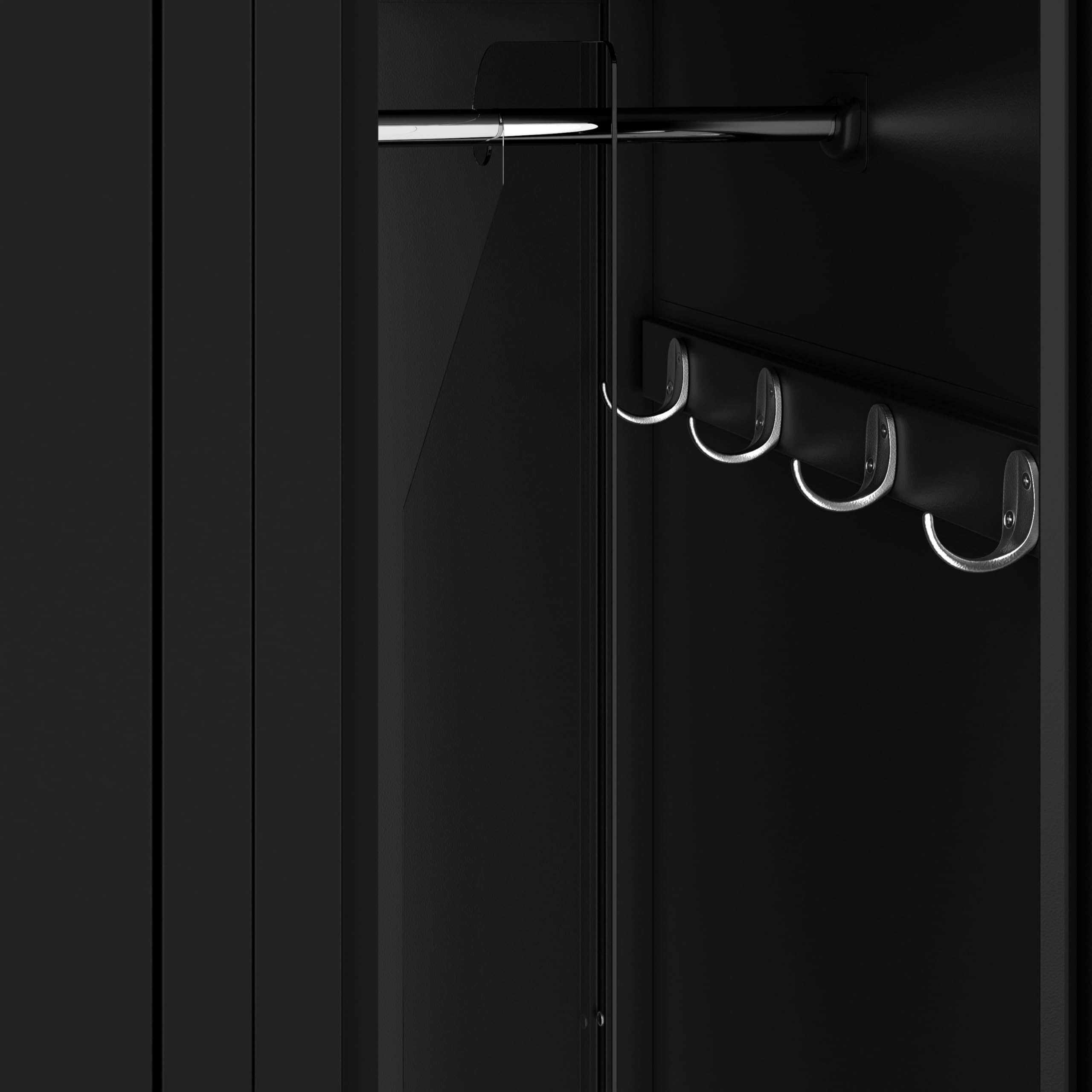 Jan Nowak Armoire Vestiaire Metallique 2B1AS Casier en Métal 2 Compartiments cloison Revêtement en Poudre 180 cm x 60 cm x 50 cm Noir