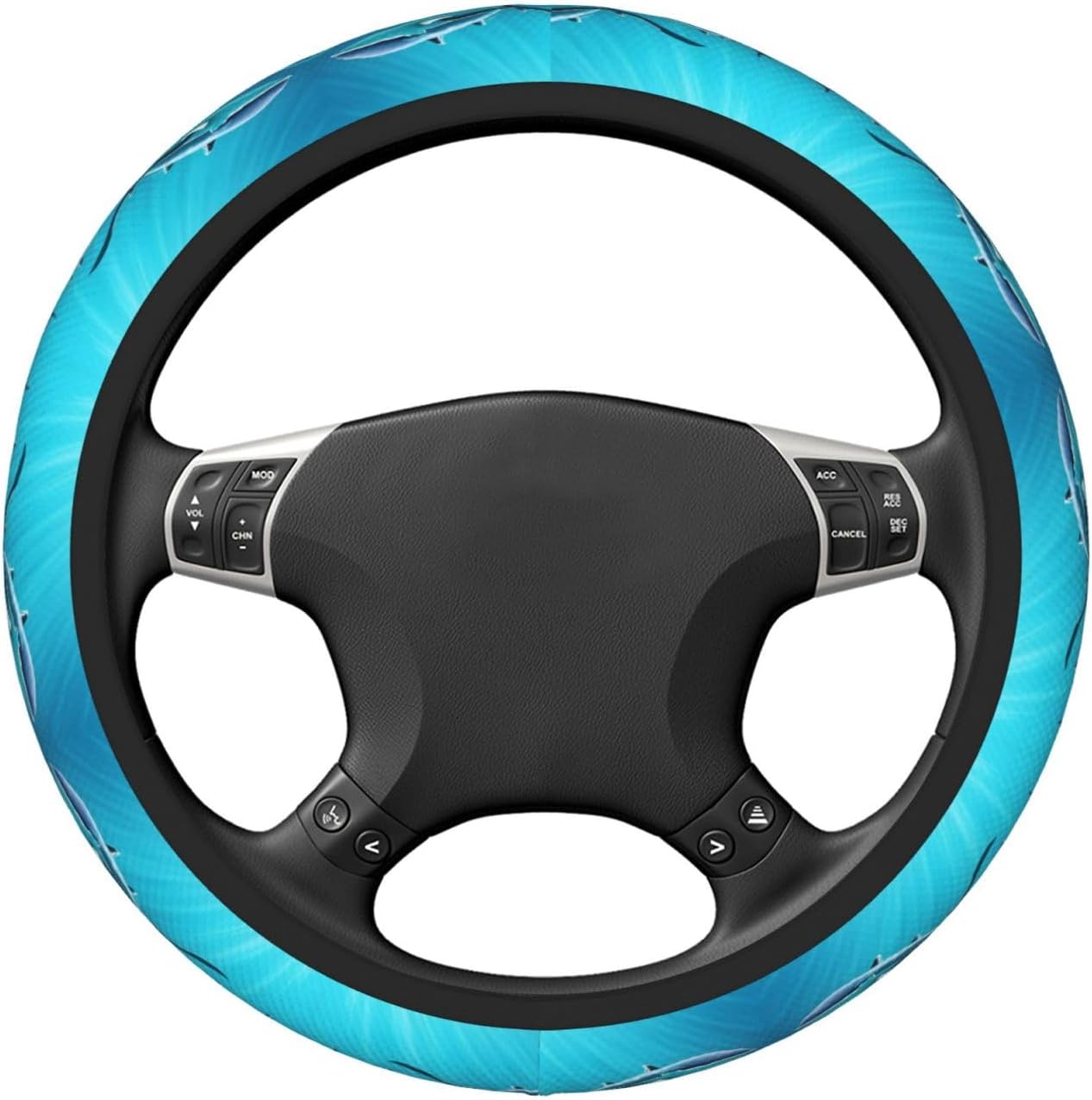 15 inch Universal car Steering Wheel Cover, Deep Sea Whales Double Layer Thick Steering Wheel Cover, Steering Wheel Protective Cover