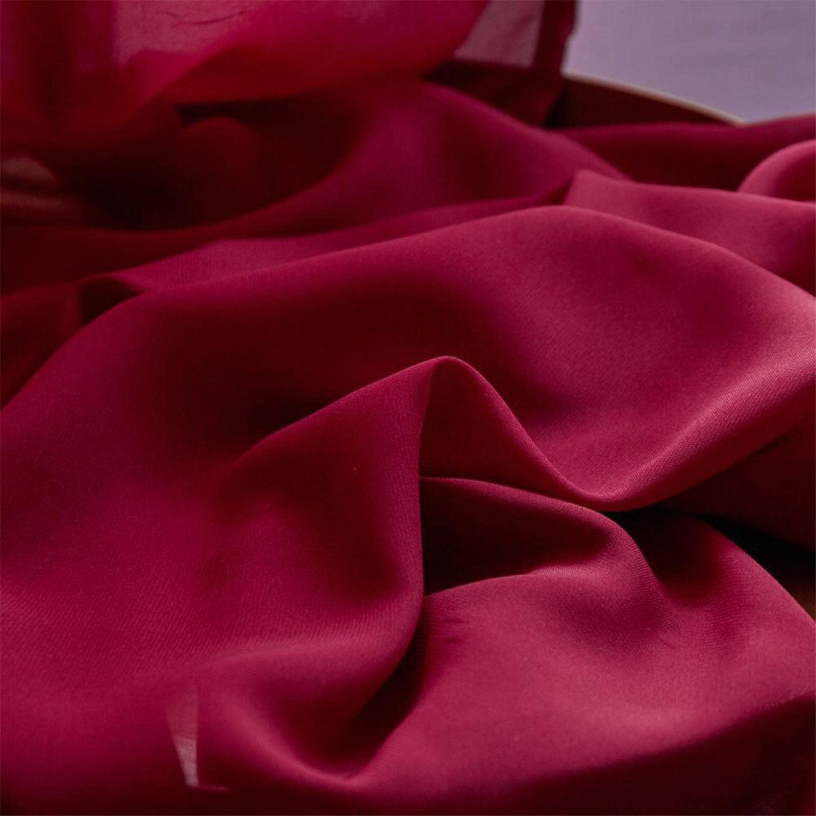 2pcs Rideau en Tulle Panneau Rideau Transparent,Tulle avec Oeillets Transparent,Décoration de Maison Chambre Cuisine - (L140 x H240 cm) Couleur Rouge Solide