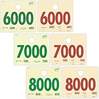 Vista 19 de 1000 números de envío de servicio automotriz Etiquetas colgantes de espejo numeradas 5000-5999 RL78 Estilo Rojo Verde Números de envío de servicio