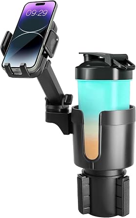Smartphone Drink Holder, Car, Adjustable, For Cars, Cell Phone, Cup Stand, For Cars, 2-in-1 Design, For Cup Holders, For Smartphones Latest Evolution Telescopic Arm 360  Rotation, One-Touch Removal