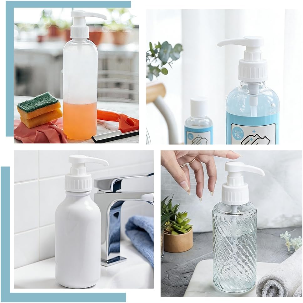 WEBEEDY 6 Sets Resin Gallon Pump Dispenser 10CC with 14.8cm/6.6 Inch Tubes Heavy Duty Replacement Pump Dispensers for Gallons & Jugs Leak Proof for Shampoo,Condiments,Commercial and Household Use
