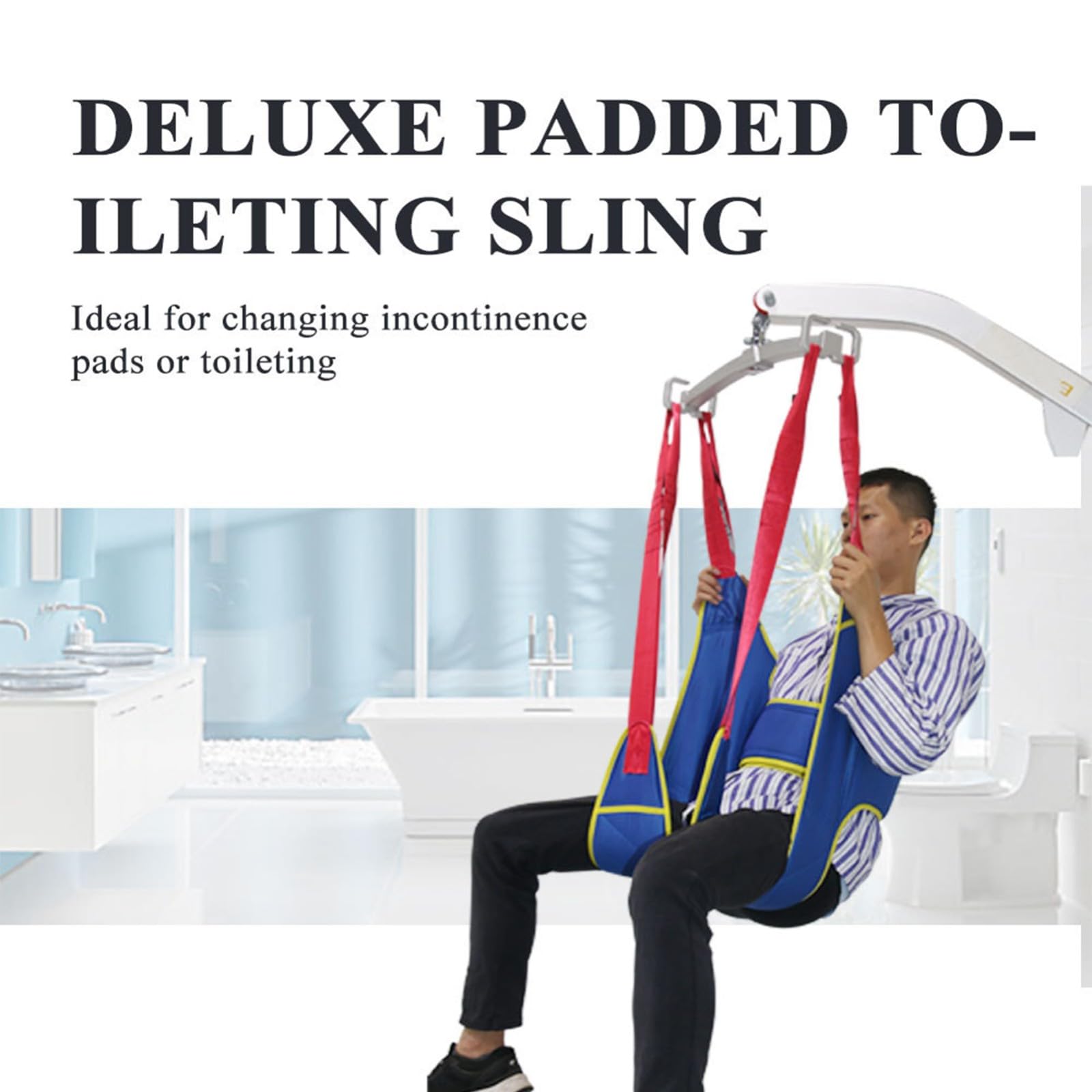 Élingue De Pour Patient Lève-Patient Pour Harnais De Toilette Lift Sling Pour Personnes Âgées, Handicapés Harnais De Soulèvement Des Patients Élingue De Jambe Divisée Réutilisable L