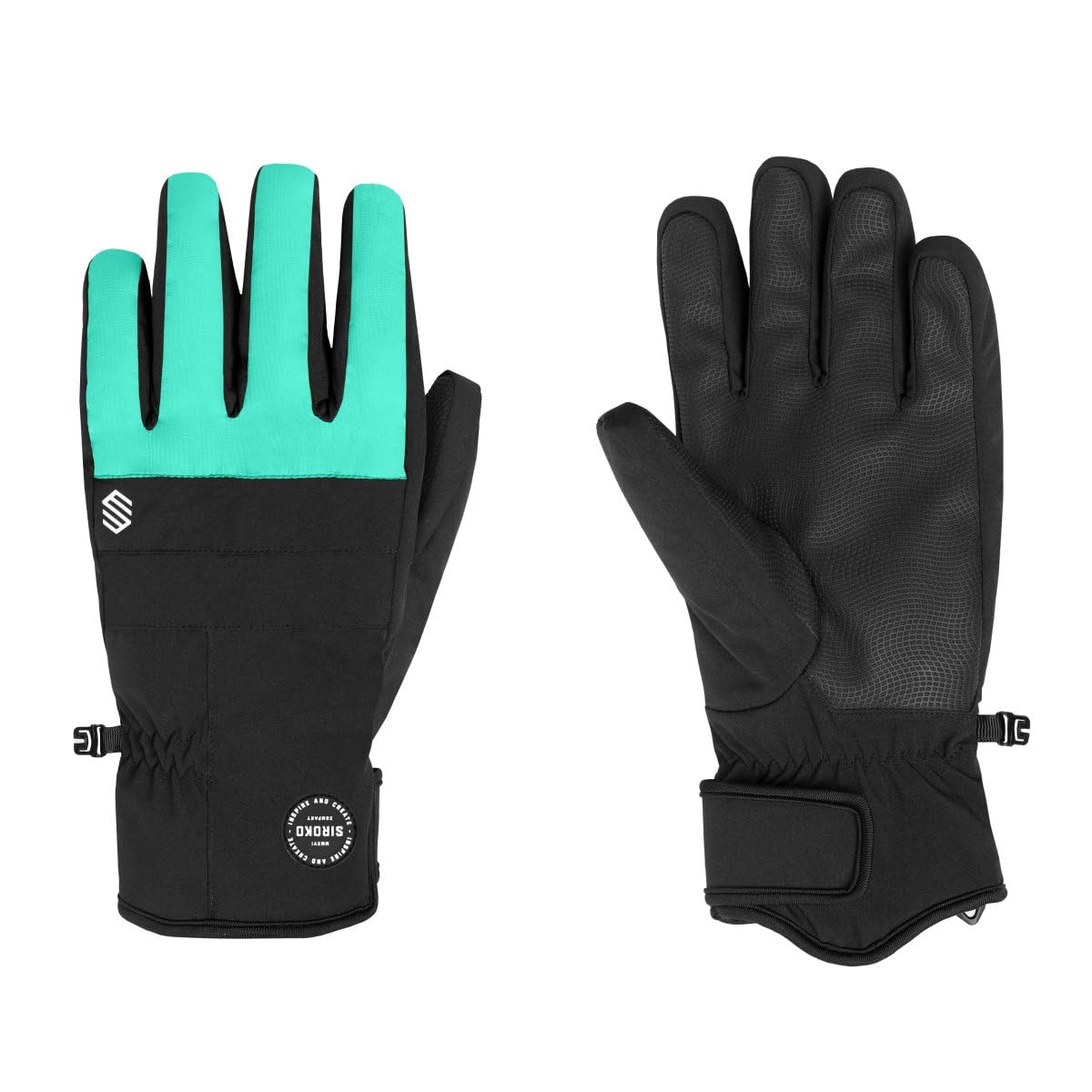 SIROKO Guantes térmicos esquí esquí y Nieve Voss Turquoise Negro