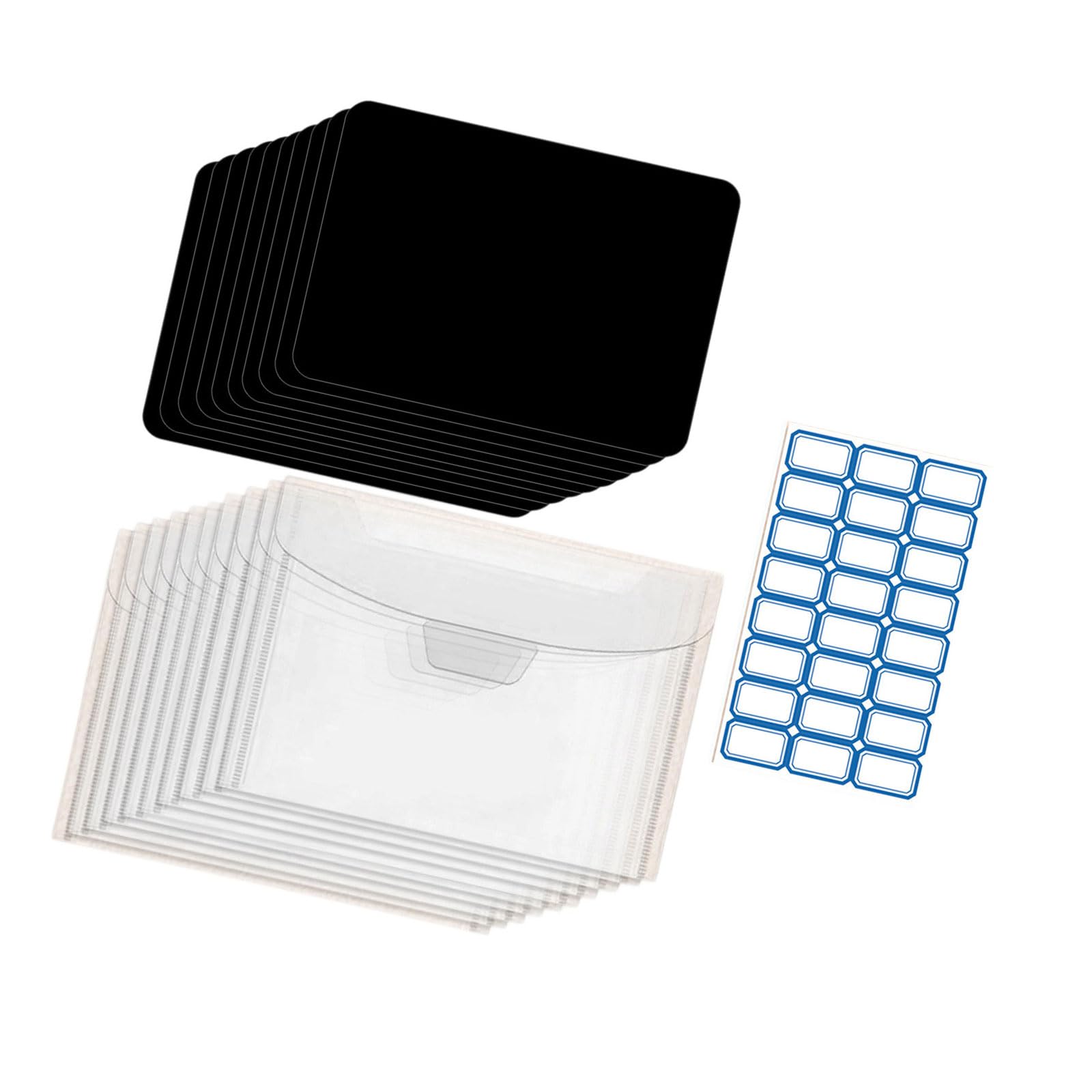 Jazuaiao Clear Cutting Die Storage Pockets and Rubber Sheets Set with Adhesive Labels for Scrapbooking Craft Supplies Sheets for Craft
