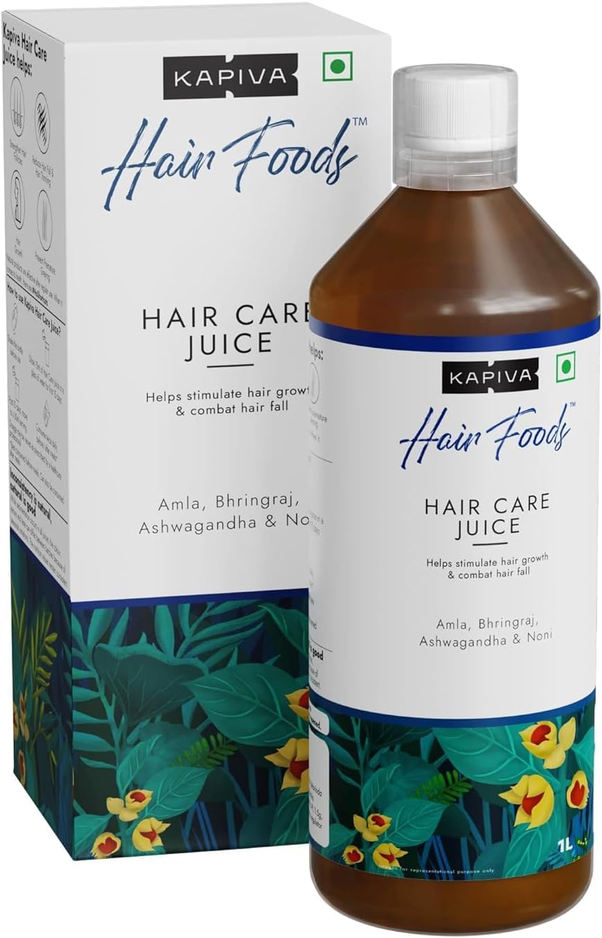 Kapiva Hair Care Juice | For Hair Growth & Hair Fall Control | 100% Ayurvedic Hair Care with Amla, Noni, Bhringraj and Ashwagandha (1L)