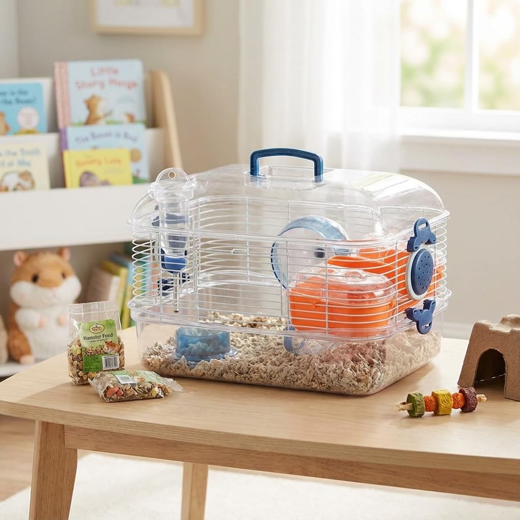 Suinga Jaula para Roedores para Hámsters, Ratones, Plástico, Accesorios Incluidos, 36x24x35 cm - Jaula para Roedores Hamster