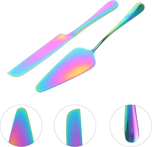 Miniatura 6 de Juego de cuchillos para tartas: servidor de pastel de acero inoxidable cortador de postre espátula herramienta de corte para pizza pastelería queso