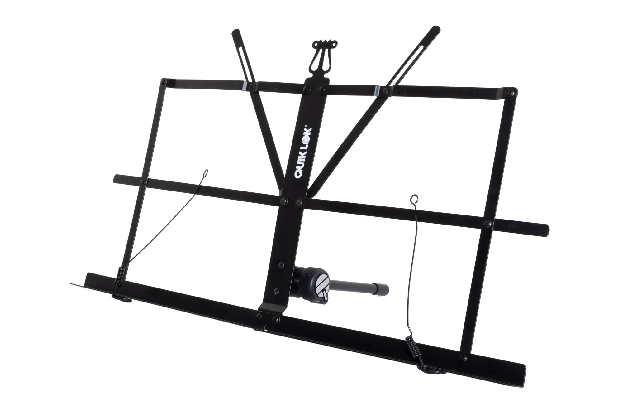 QUIK LOK - MUS/001 PUPITRE DE TABLE AVEC HOUSSE, surface du pupitre ouvert 41 x 23 cm, dimensions de la housse 45 x 15 cm, longueur fermé 42 cm, en métal, couleur noire