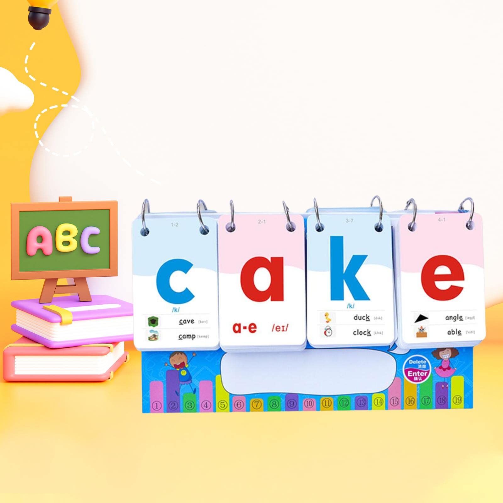 Sharplace Alphabet Flashcard Giochi Educativi Schede Didattiche Fonetica Inglese attività di Apprendimento Materiale Cartaceo Adatto a Bambini Genitori, 4 Ortografia