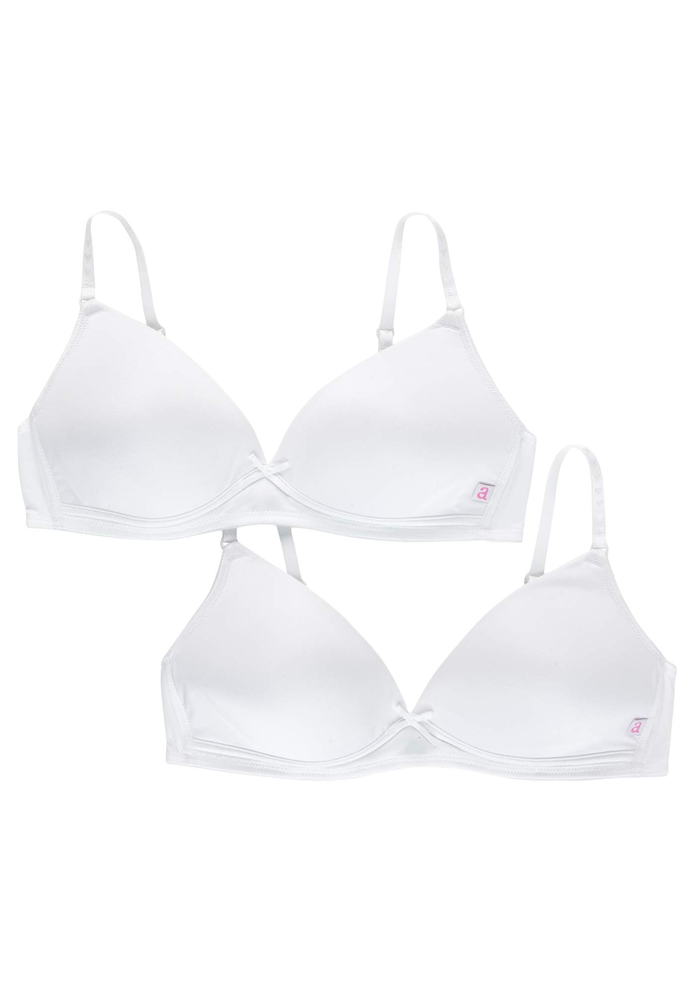 Women's 2 Pack Non-Wired First Bra, 30,AA, White
